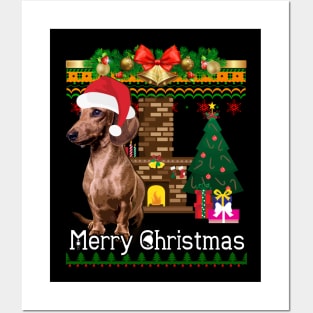 Ugly Christmas Sweater DACHSHUNDS Posters and Art